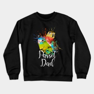 Turquoise Parakeet Parrot Dad Black Crewneck Sweatshirt